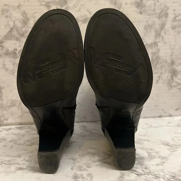 Marc Fisher Women's Kattie Ankle-Boots Black Leather Size 8 - Picture 8 of 11